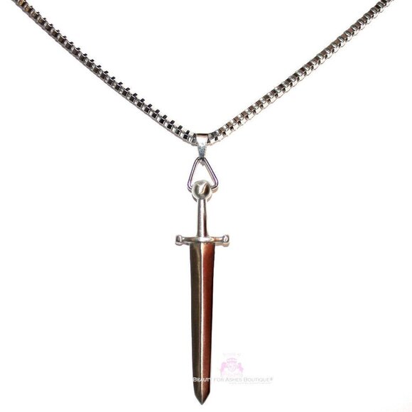 3" Sword of the Lord and Gideon Warrior Stainless Steel Box Chain Necklace - Picture 1 of 7